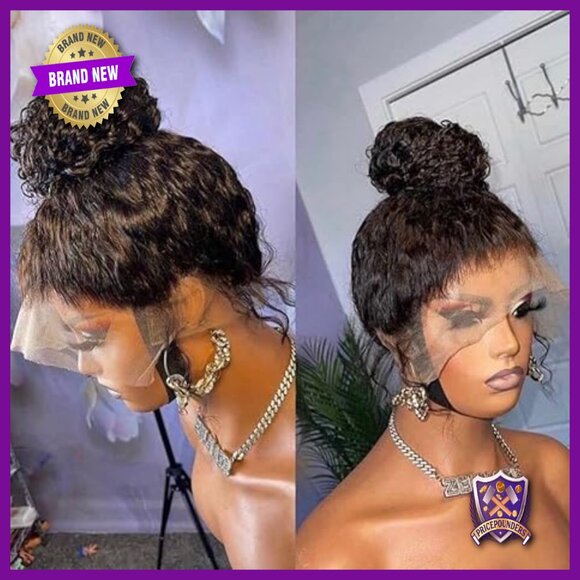 360 Lace Front Wig Human Hair Kinky Curly 180 Density 26 Inch main image 5